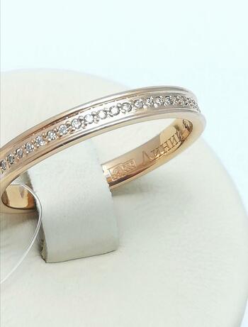 Золотое кольцо дорожка, вставка бриллиант