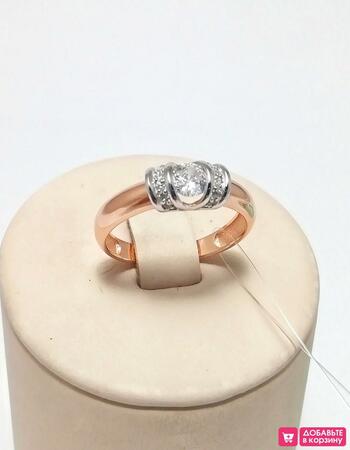 Золотое кольцо, вставка фианит