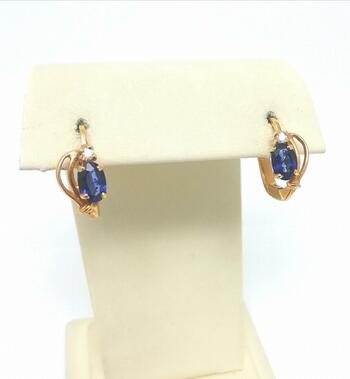 Серьги женские, вставка бриллиант