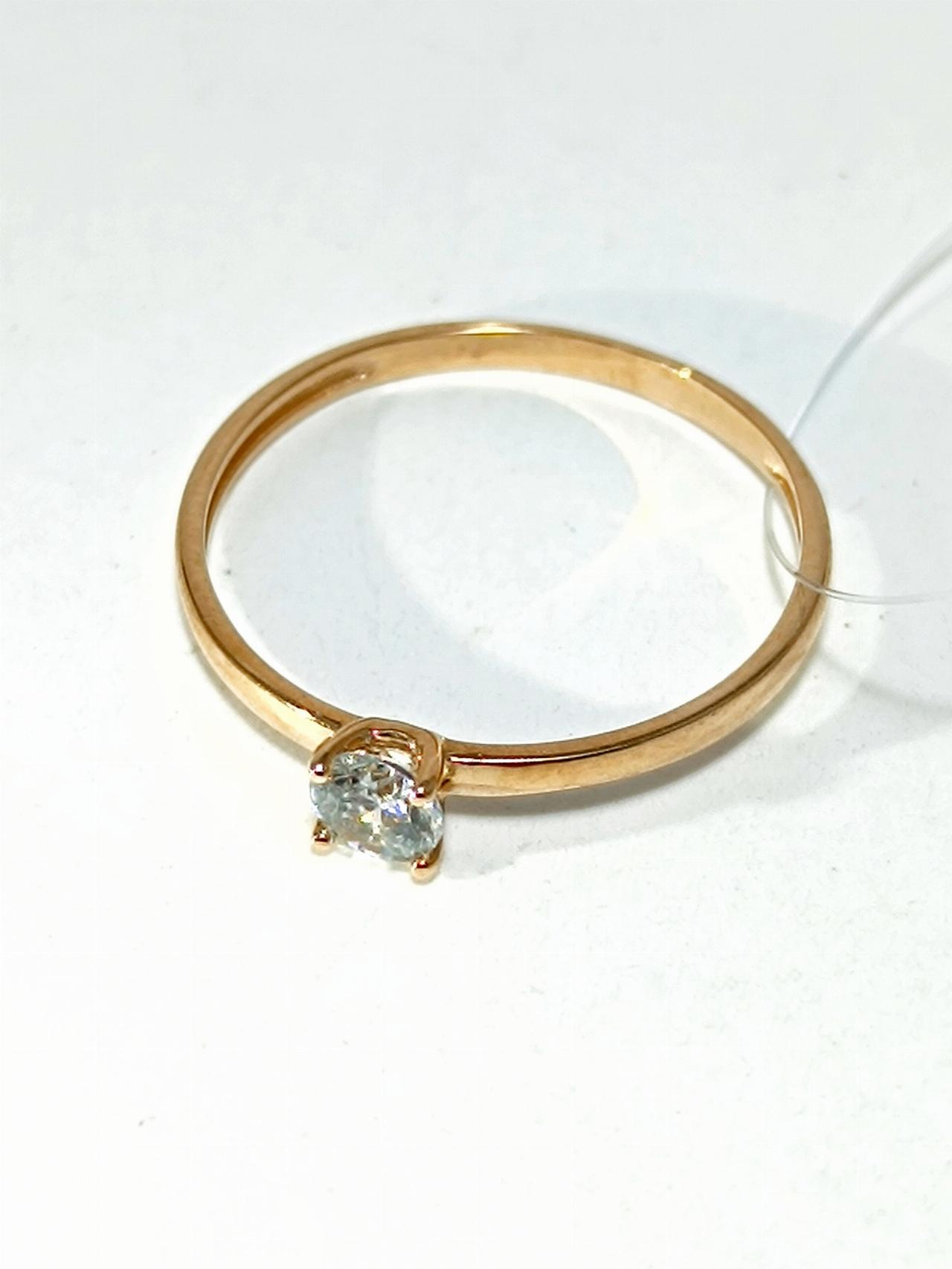 Золотые серьги пусеты, вставка фианит