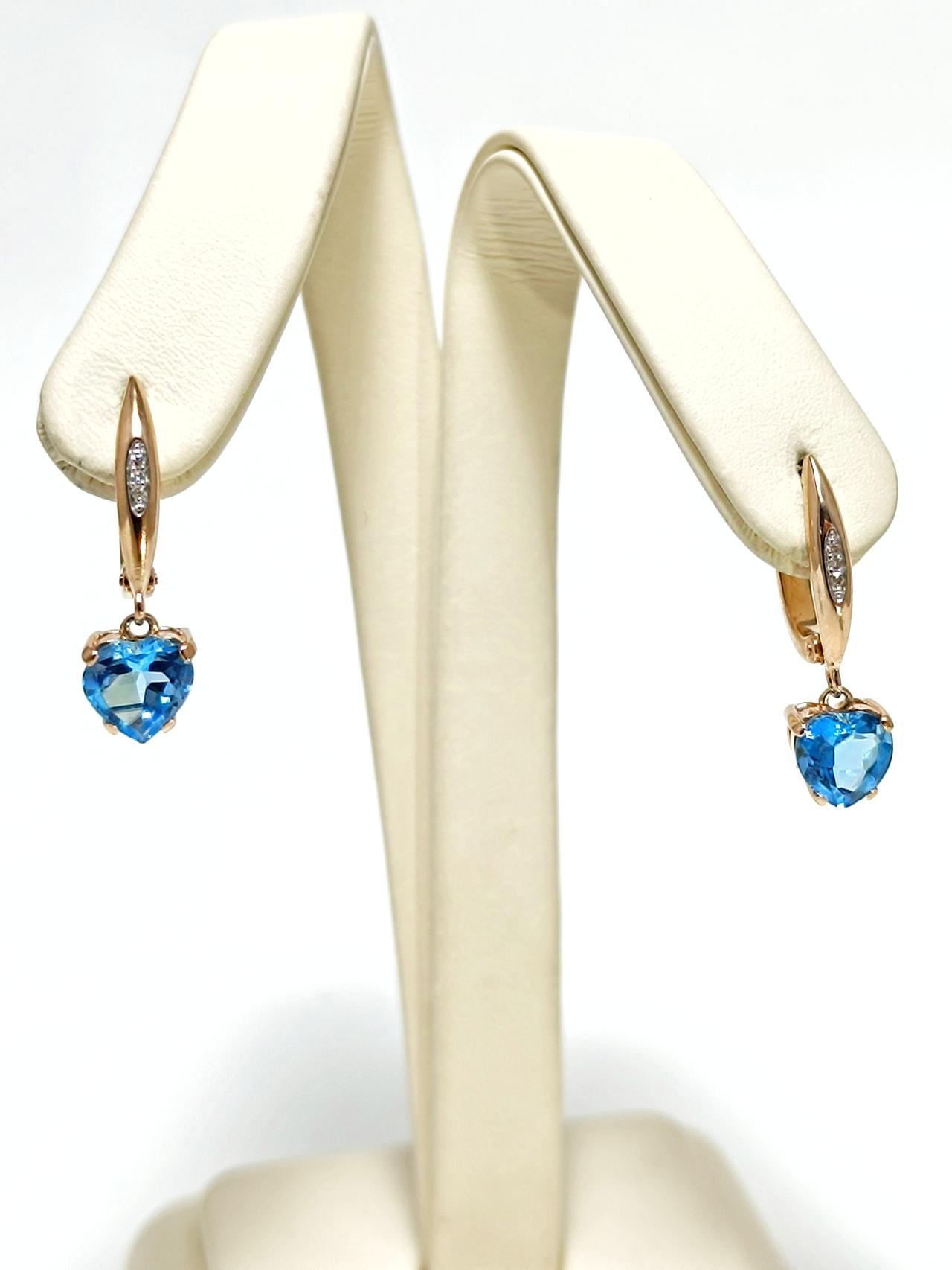 Золотые серьги женские, вставка фианит