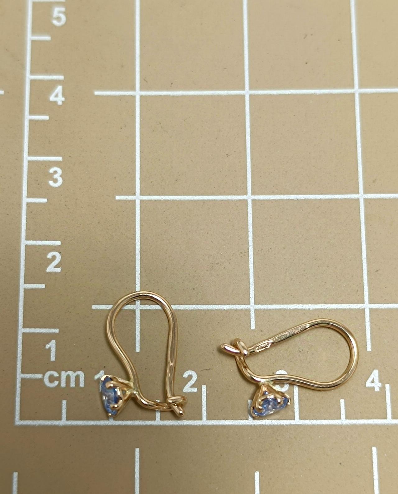 Золотые серьги детские, вставка фианит