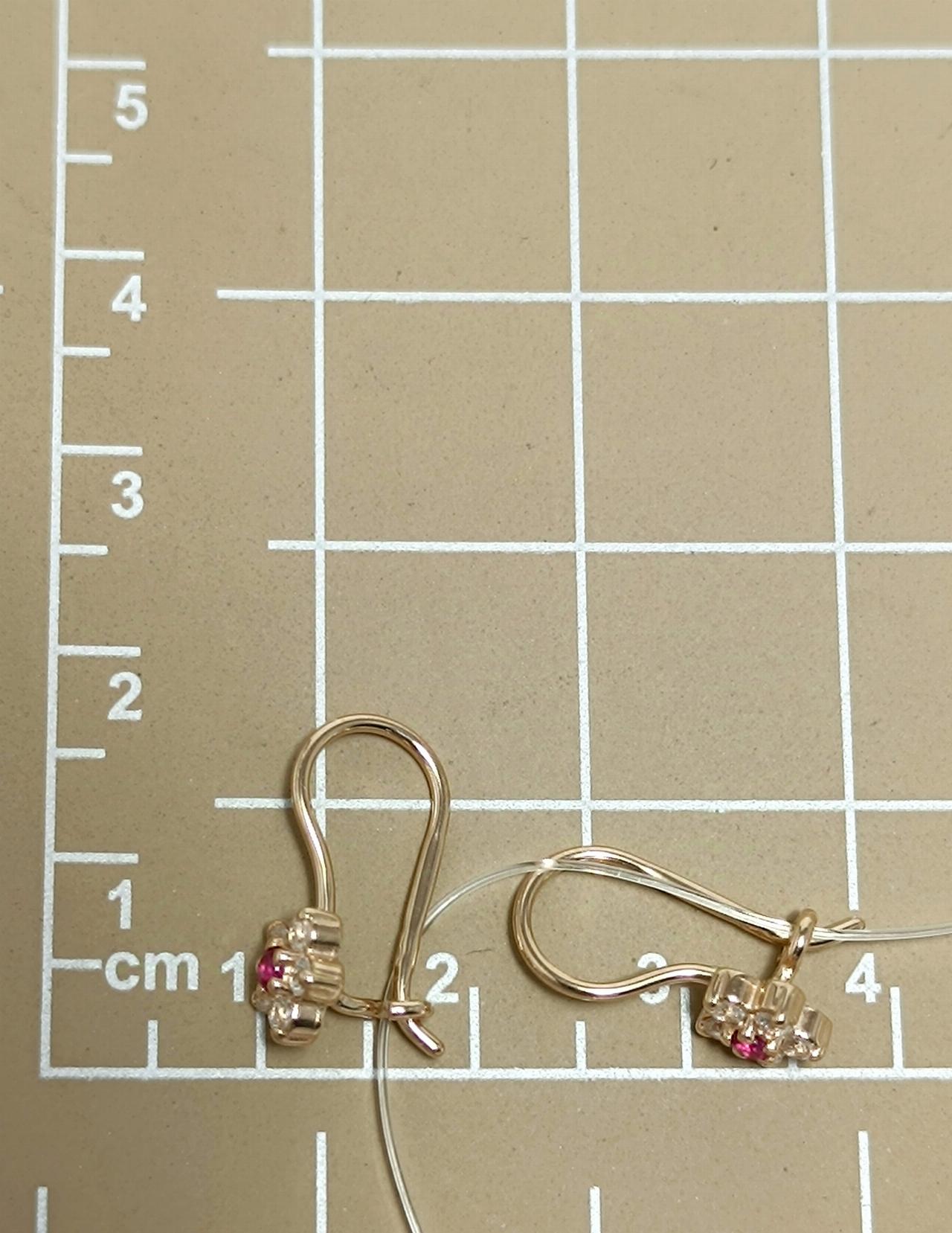 Золотые серьги детские, вставка фианит