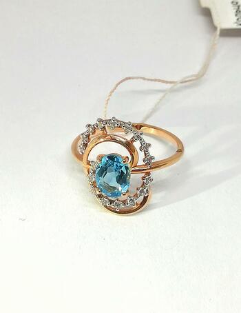 Золотое кольцо, вставка фианит