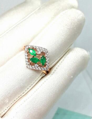 Золотое кольцо, вставка фианит