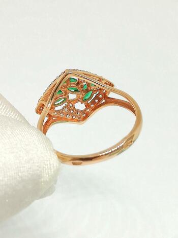 Золотое кольцо, вставка фианит