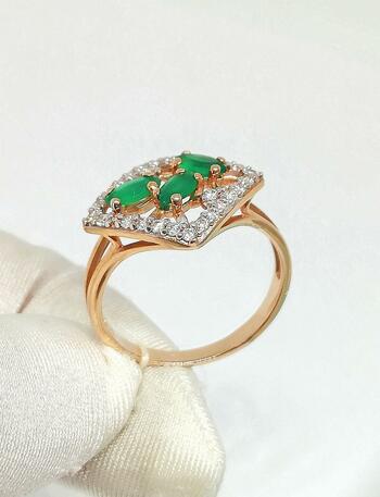 Золотое кольцо, вставка фианит