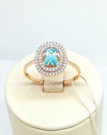 Золотое кольцо, вставка фианит