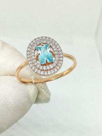 Золотое кольцо, вставка фианит