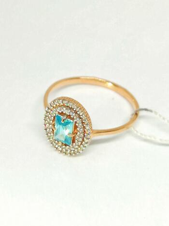 Золотое кольцо, вставка фианит