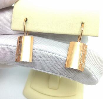 Золотые серьги пластины