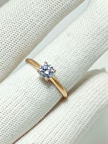 Золотое кольцо женское, вставка фианит