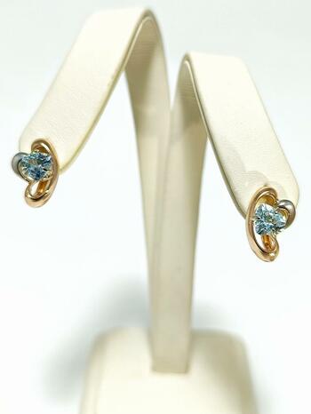 Золотые серьги женские, вставка фианит